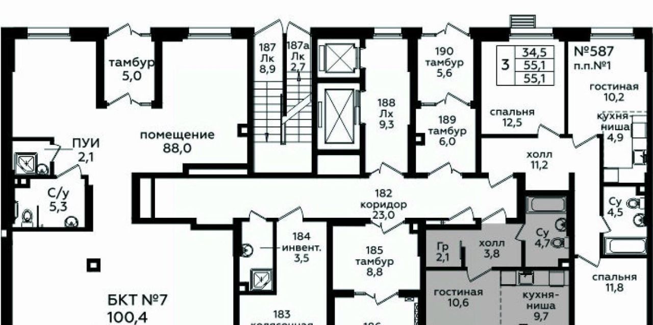 квартира г Москва п Сосенское д Столбово метро Коммунарка Эко Бунино ЖК, к 10-11 фото 3