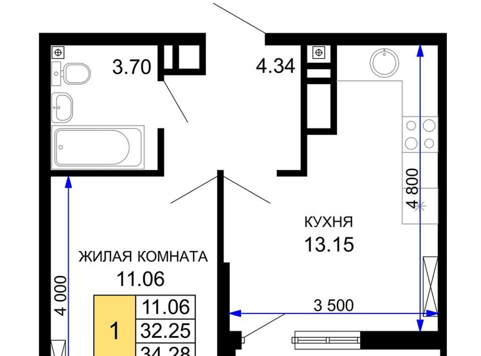 квартира г Краснодар р-н Центральный ЖК Фонтаны фото 1