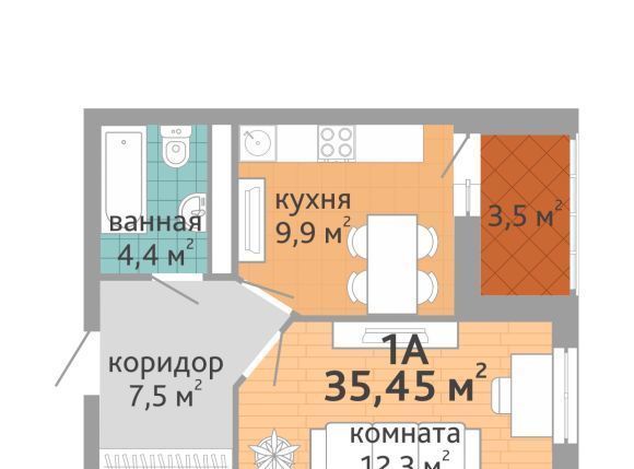 квартира г Екатеринбург Чкаловская ул Краснолесья 108 фото 1