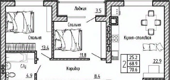 квартира р-н Рамонский с Ямное ул Генерала Круковского 2 фото 1