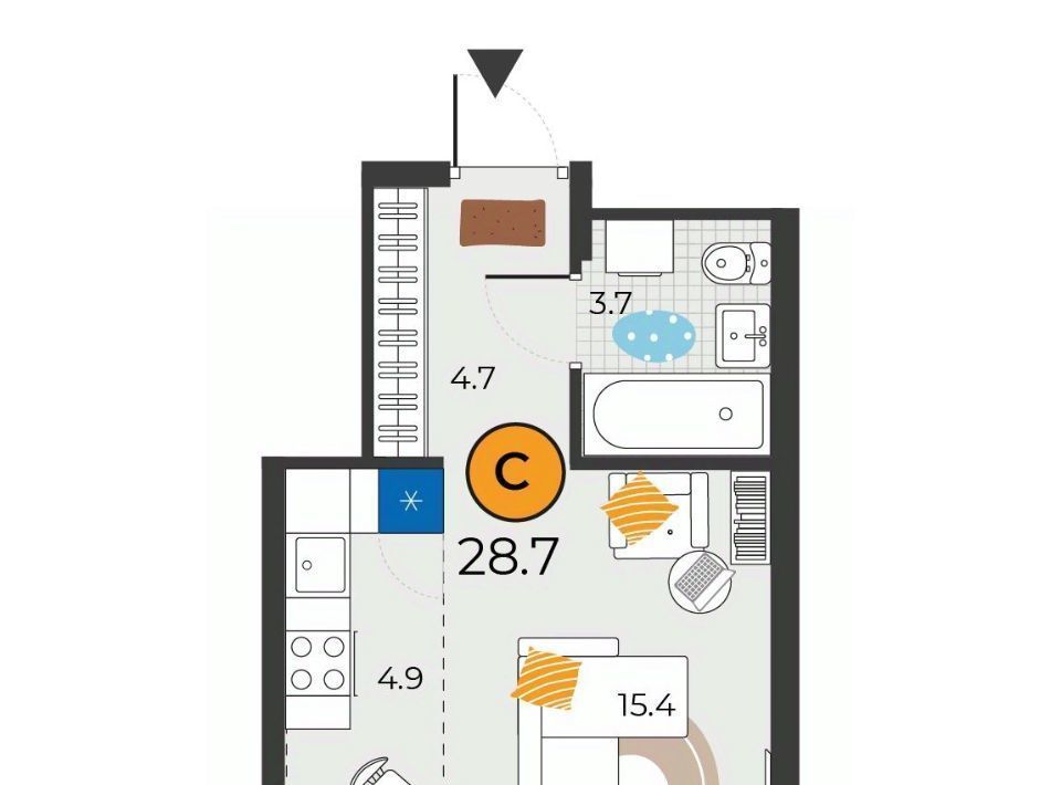 квартира г Тюмень р-н Восточный ул Мельникайте 151к/3 фото 1