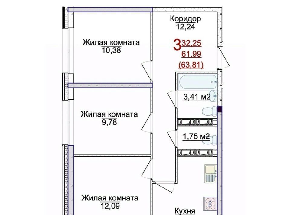 квартира г Ярославль р-н Фрунзенский ЖК «АЭРОПАРК» фото 1