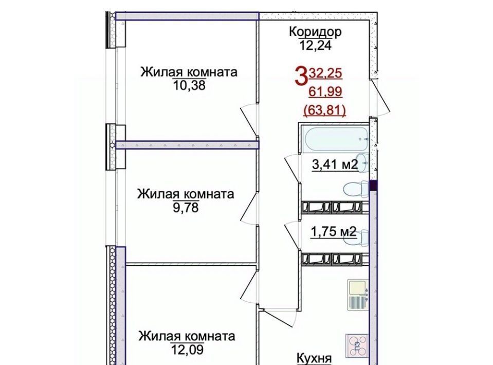 квартира г Ярославль р-н Фрунзенский ЖК «АЭРОПАРК» фото 1