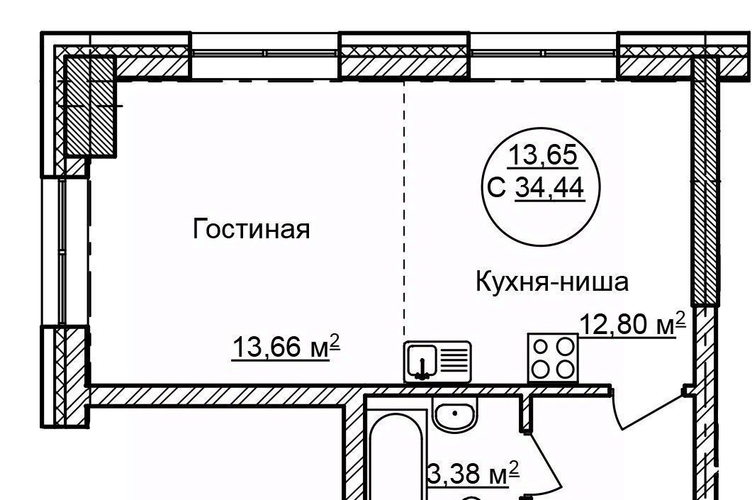 квартира г Уфа р-н Советский ул Революционная 39/3 фото 2