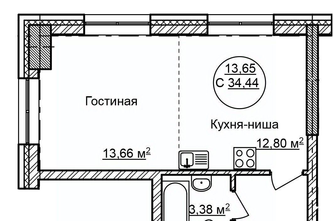 квартира г Уфа р-н Советский ул Революционная 39/3 фото 12