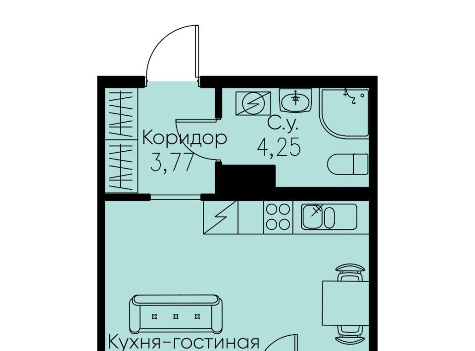 квартира г Кудрово Северное Кудрово ЖК Айди Кудрово 4 Улица Дыбенко, Заневское городское поселение фото 1