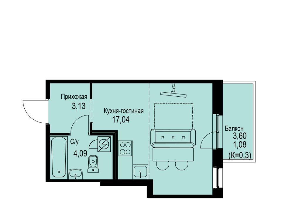 квартира р-н Всеволожский г Кудрово ЖК Айди Кудрово 5 Улица Дыбенко, Заневское городское поселение фото 1