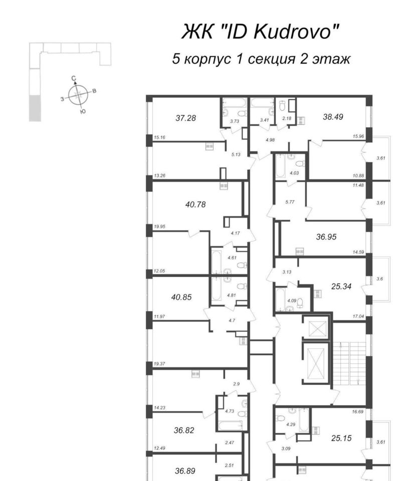 квартира г Кудрово Северное Кудрово ЖК Айди Кудрово 5 Улица Дыбенко, Заневское городское поселение фото 2