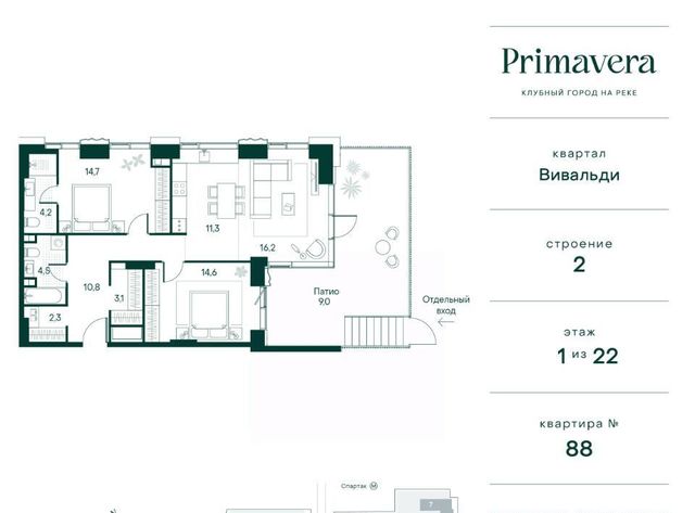 г Москва метро Спартак Покровское-Стрешнево Северо-Западный ао, Клубный Город на Реке Примавера ЖК, Вивальди кв-л фото