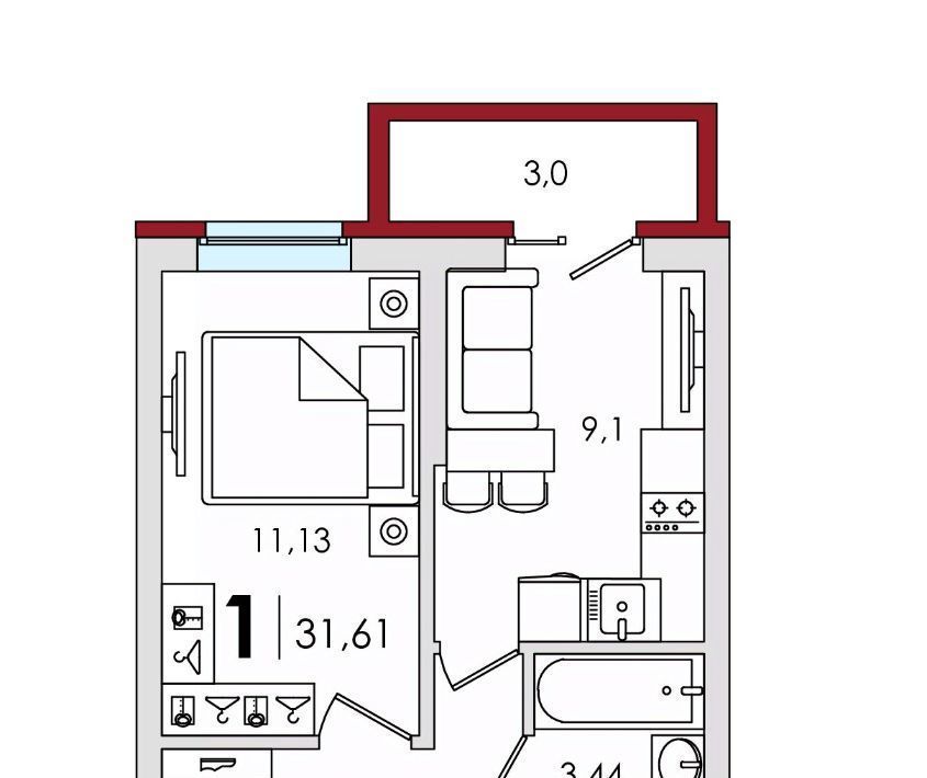 квартира р-н Калининский д Батино ул Сергея Есенина 39 фото 1