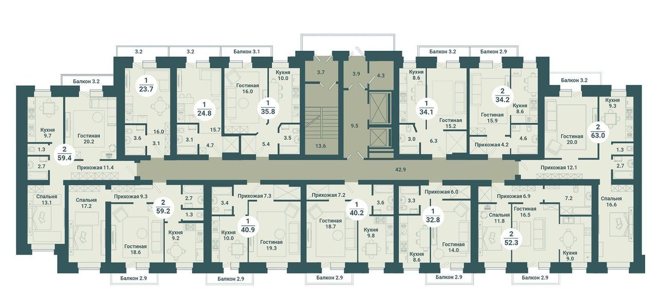 квартира г Красноярск р-н Советский ул Соколовская 54 фото 2