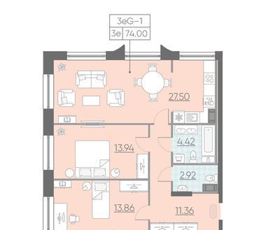 квартира г Санкт-Петербург Средняя Рогатка ш Московское 3к/5 Звездная фото 1