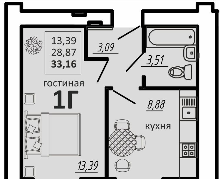 квартира р-н Пензенский с Засечное ул Соборная 4 Засечный сельсовет фото 1