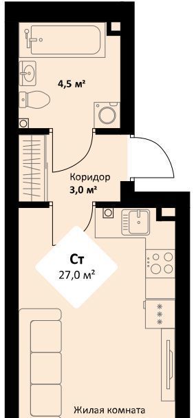 квартира г Екатеринбург пр-кт Космонавтов 108/2 Проспект Космонавтов фото 1