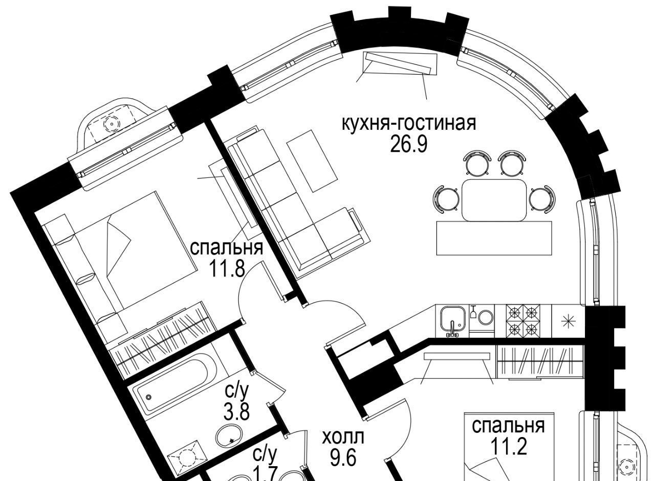 квартира г Москва метро Электрозаводская Басманный наб Семеновская 3 фото 1