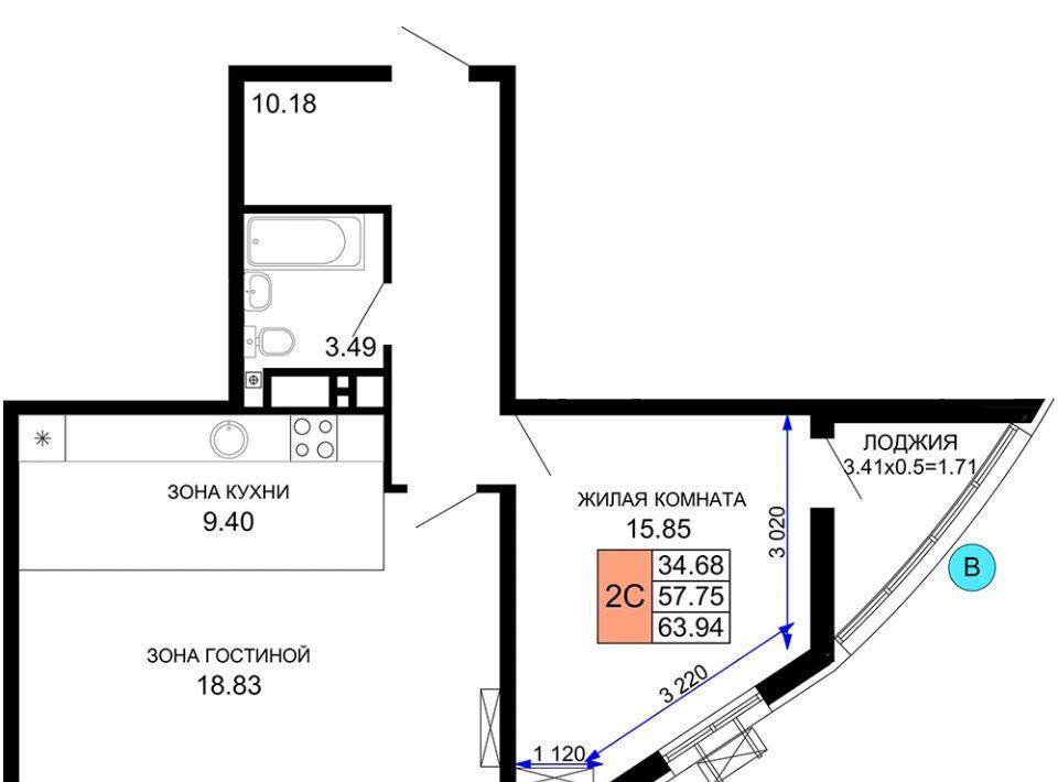 квартира г Краснодар р-н Центральный ул Воронежская 47/35 фото 1