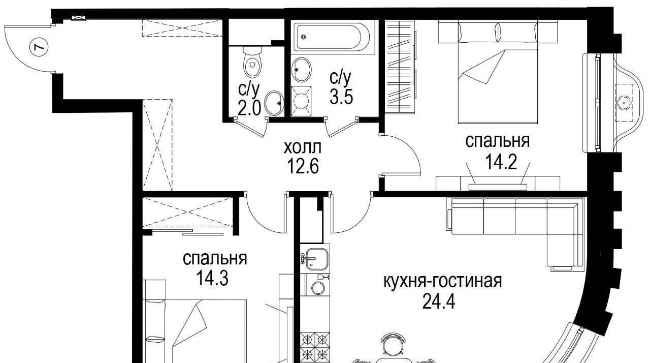 квартира г Москва метро Электрозаводская Басманный наб Семеновская 3 фото 1