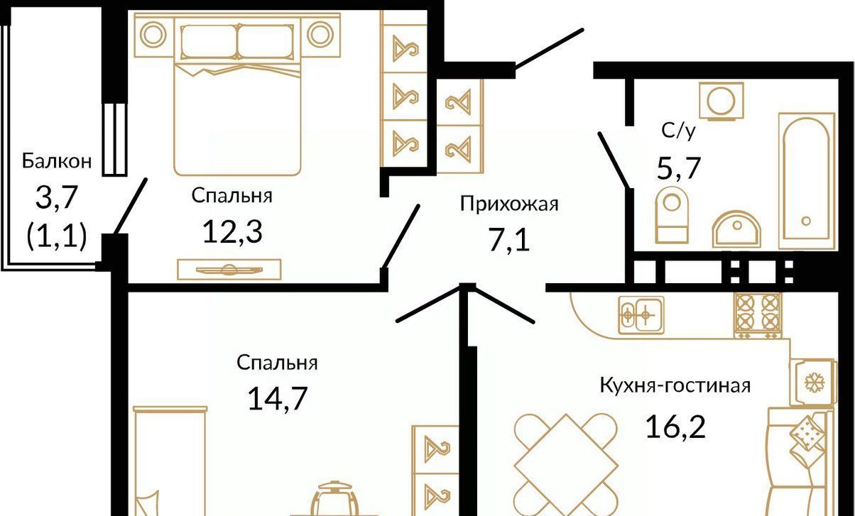 квартира г Ростов-на-Дону р-н Советский ул 339-й Стрелковой Дивизии 10а/18 фото 1