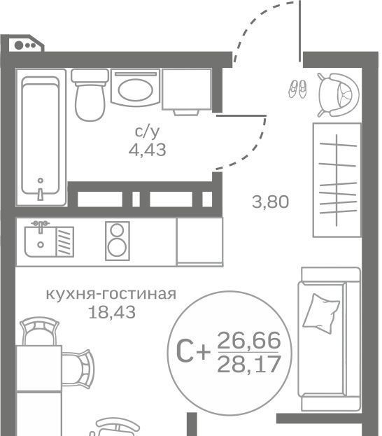 квартира р-н Тюменский д Патрушева ул Петра Ершова 8 фото 1