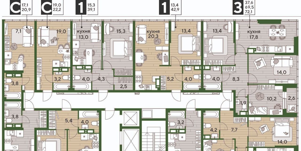 квартира г Краснодар р-н Прикубанский ул им. Анны Ахматовой фото 2