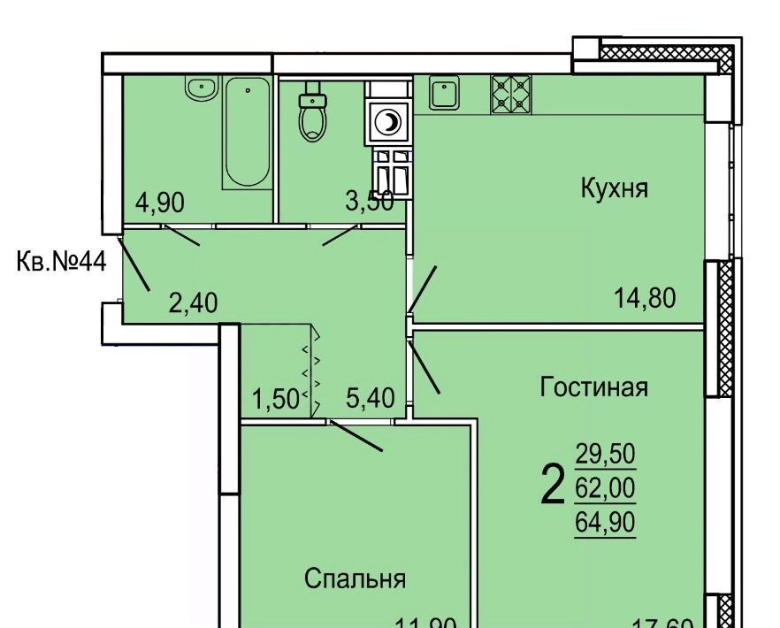 квартира г Тула р-н Привокзальный ул Седова 20д/1 фото 1