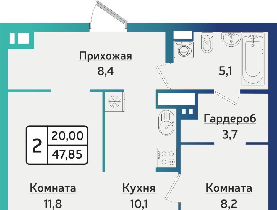 квартира г Ижевск р-н Устиновский ул Архитектора П.П.Берша 42 ЖК Берша Сити фото 1