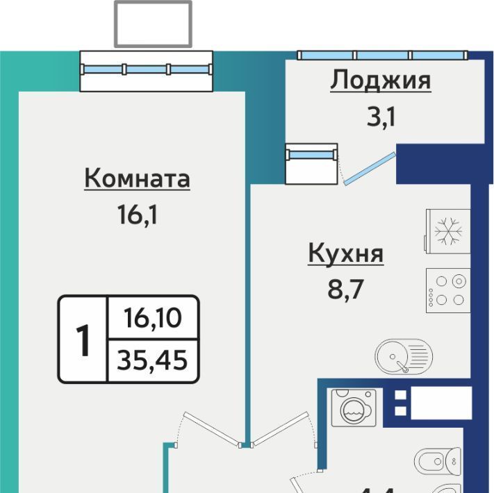 квартира г Ижевск р-н Устиновский ул Архитектора П.П.Берша 42 ЖК Берша Сити фото 1