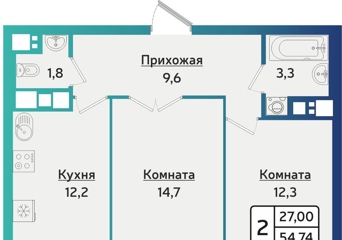 квартира г Ижевск р-н Устиновский ул Архитектора П.П.Берша 42 ЖК Берша Сити фото 1