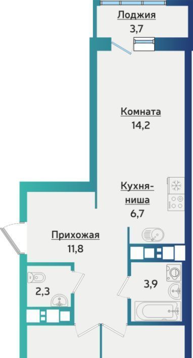 квартира г Ижевск р-н Устиновский ул Архитектора П.П.Берша 42 ЖК Берша Сити фото 1