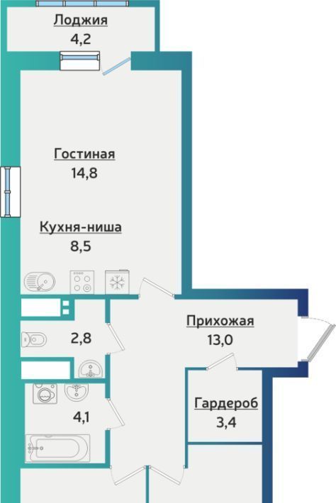 квартира г Ижевск р-н Устиновский ул Архитектора П.П.Берша 42 ЖК Берша Сити фото 1