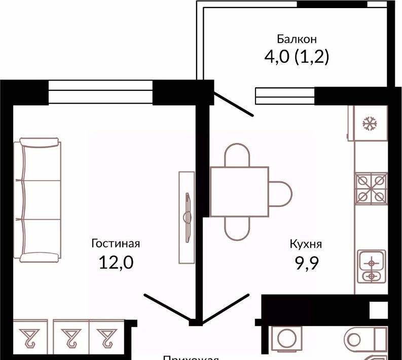 квартира г Краснодар р-н Прикубанский ш. Ближний Западный Обход, 2к 3 фото 3