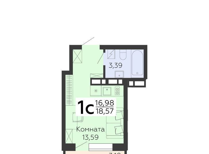 квартира г Воронеж р-н Коминтерновский ЖК Квартал 45 фото 1