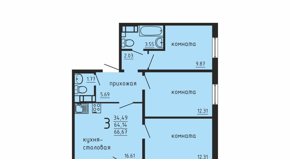 квартира р-н Сосновский п Западный ЖК Конфетти фото 1