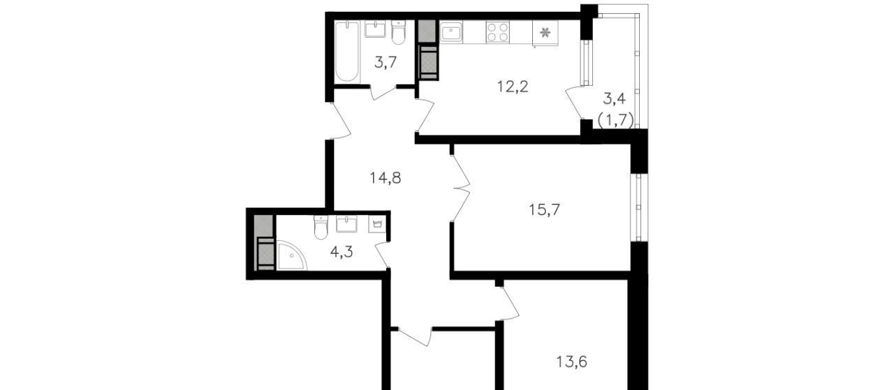 квартира г Москва ул Берзарина 3/2 поле, 32к, Октябрьское фото 1