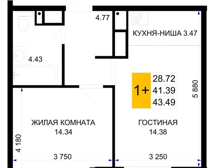 квартира г Краснодар р-н Центральный ул им. Валерия Вишневецкого 9 фото 1