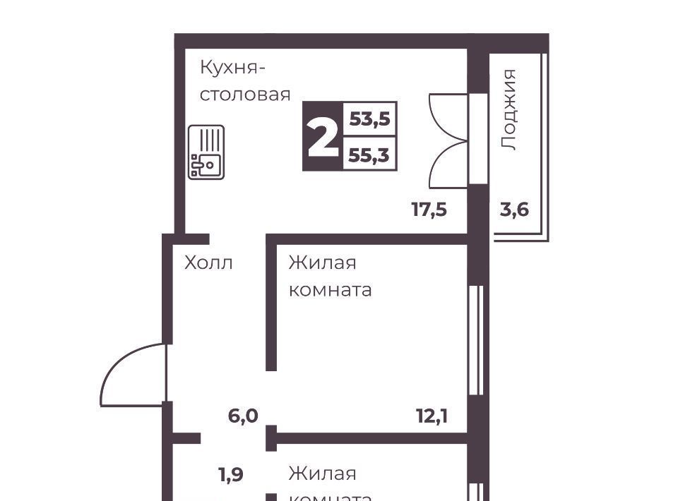 квартира г Челябинск р-н Тракторозаводский ЖК Ленина 4 фото 1