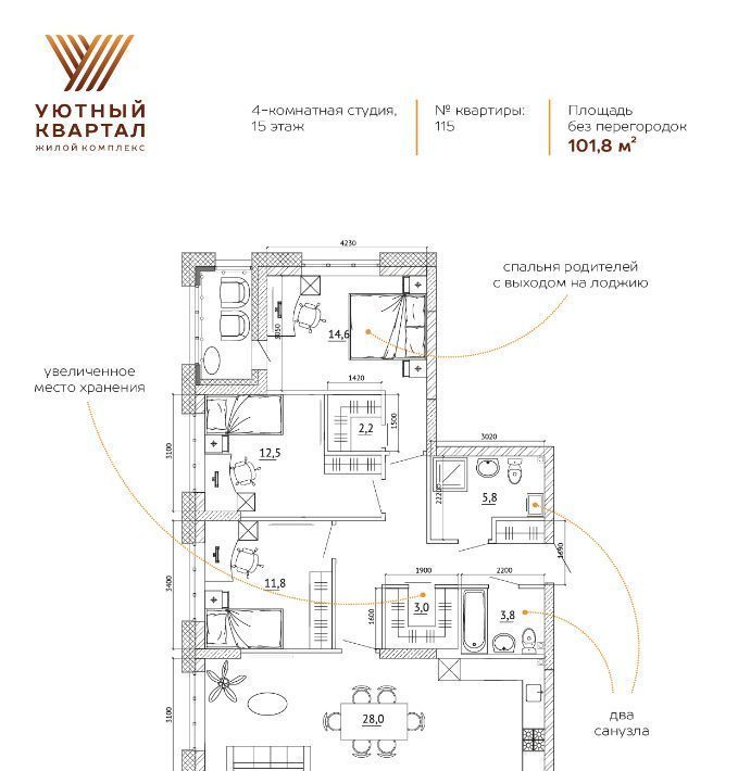 квартира г Кемерово р-н Ленинский ЖК «Уютный Квартал» фото 1