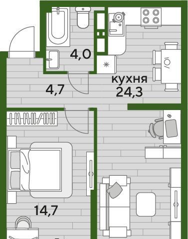 квартира г Краснодар р-н Прикубанский Догма Парк мкр фото 1