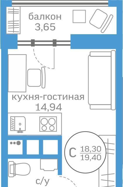 квартира г Тюмень р-н Калининский ул Краснооктябрьская 16 фото 1