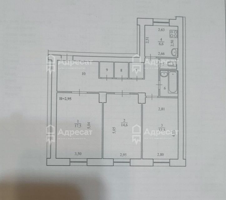 квартира г Волгоград р-н Краснооктябрьский ул им. генерала Гуртьева 5 фото 7