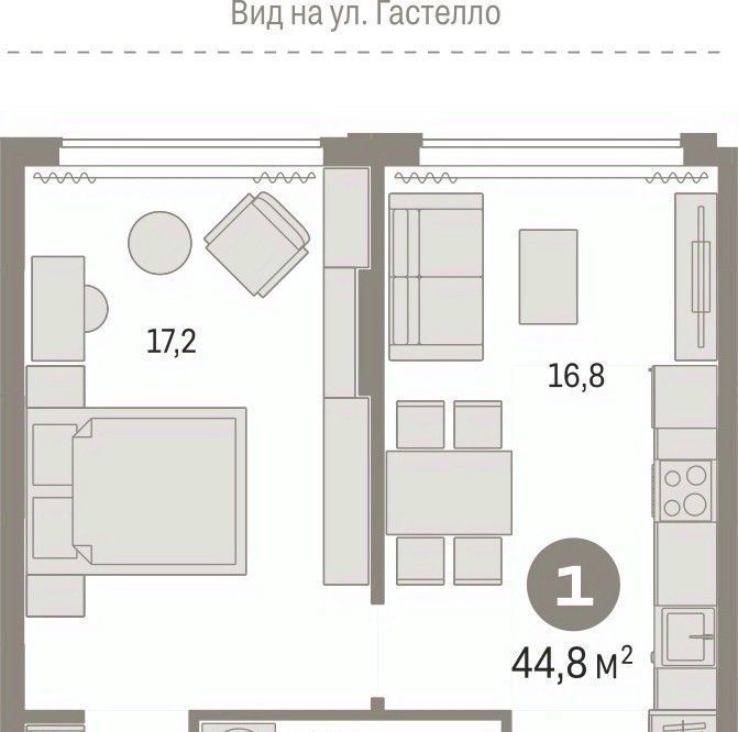 квартира г Тюмень р-н Калининский ул Молодогвардейцев 5к/1 фото 1