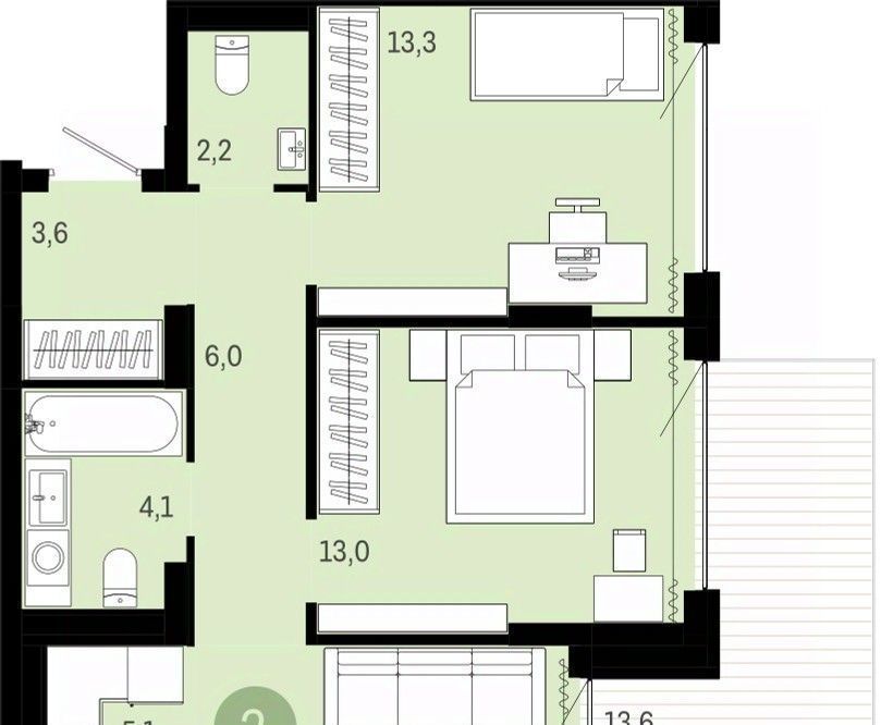 квартира г Тюмень р-н Калининский ул Молодогвардейцев 5к/1 фото 1