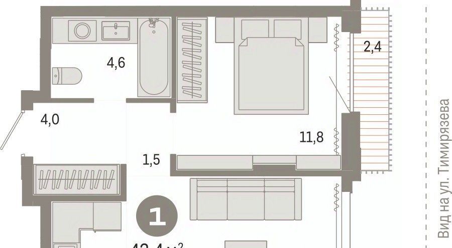 квартира г Тюмень р-н Калининский ул Молодогвардейцев 5к/1 фото 1