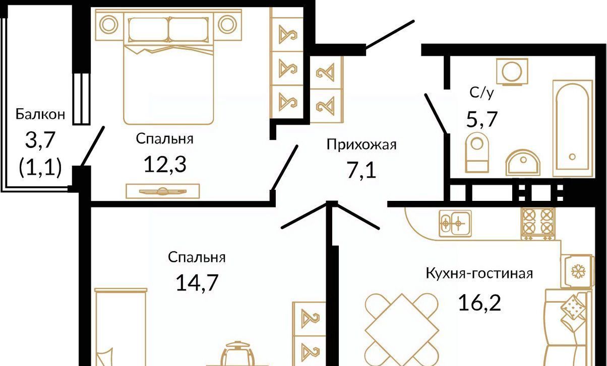 квартира г Ростов-на-Дону р-н Советский Западный ул 339-й Стрелковой Дивизии 10а/18 фото 13