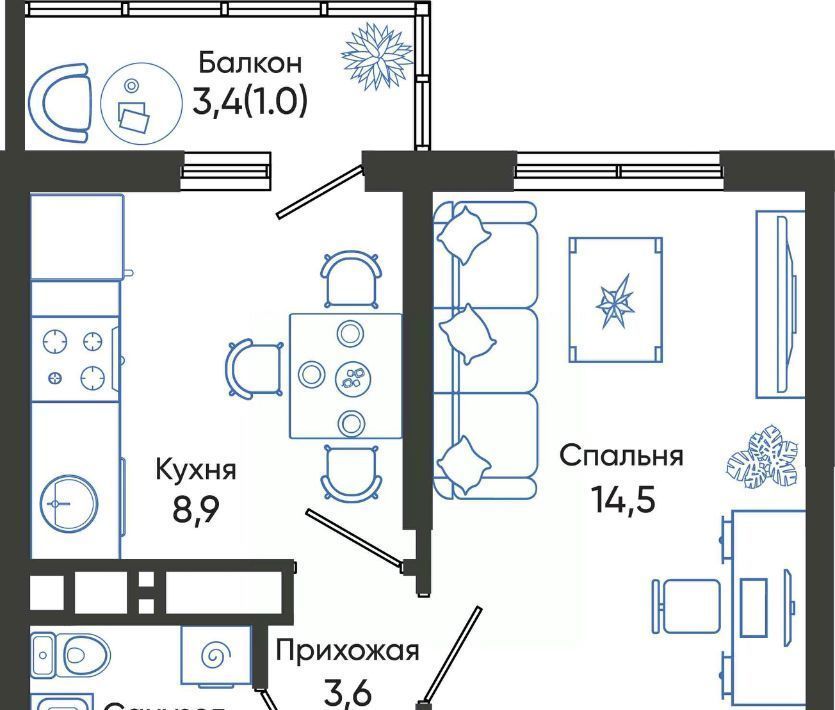 квартира г Новороссийск р-н Центральный ул Куникова 47г ш Мысхакское фото 1