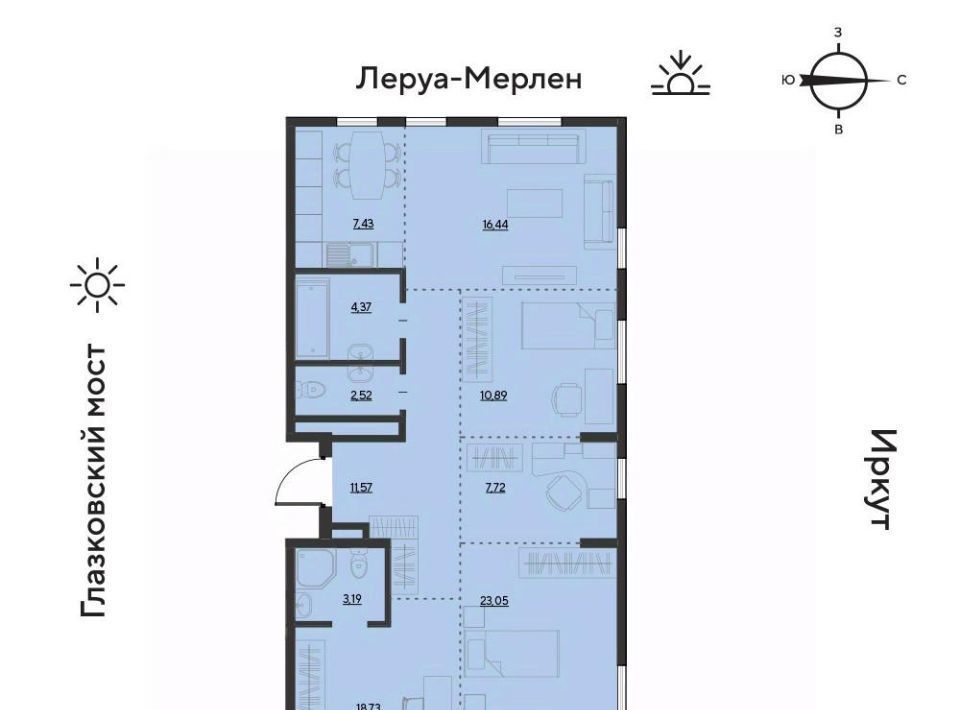 квартира г Иркутск р-н Свердловский ул Набережная Иркута 23 Затон кв-л фото 1