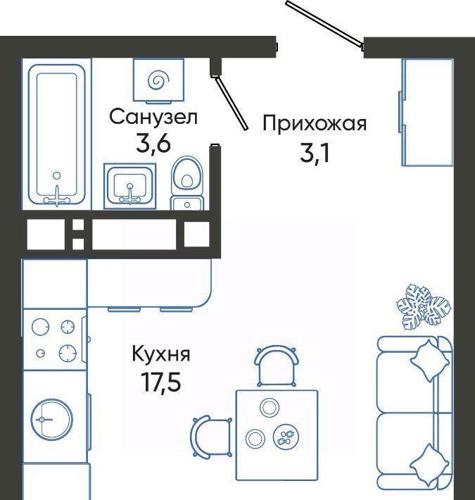 квартира г Новороссийск р-н Центральный ул Куникова 47г ш Мысхакское фото 2