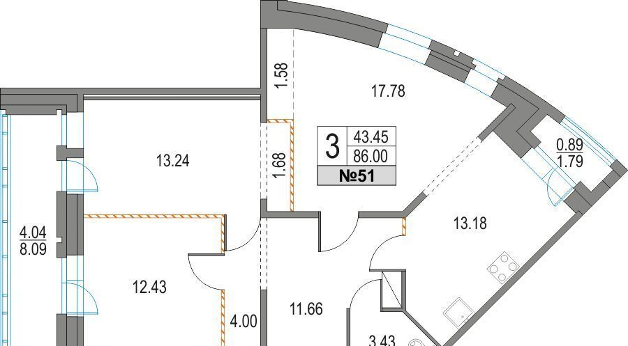 квартира г Санкт-Петербург метро Пионерская Комендантский аэродром пр-кт Богатырский 2а ЖК «Приморский квартал» округ Комендантский аэродром фото 1