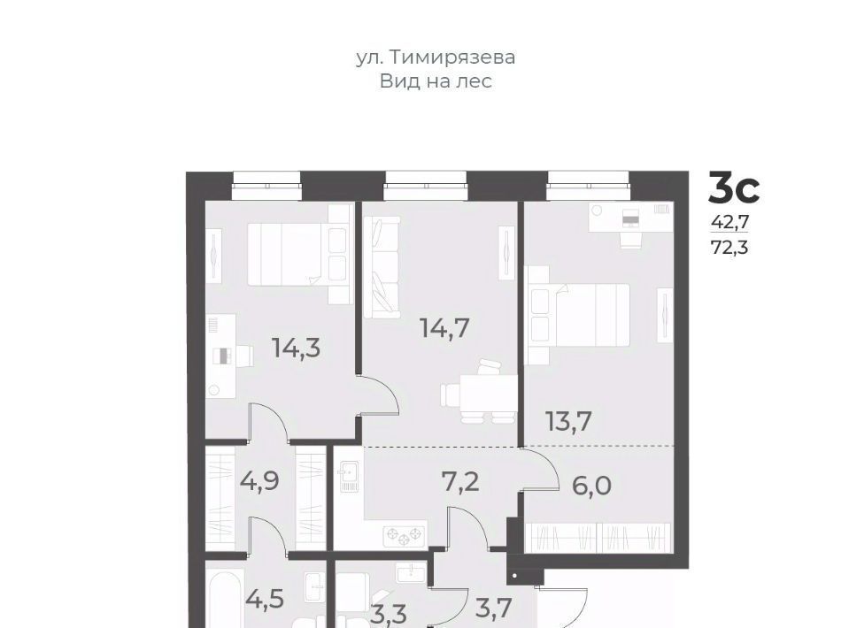квартира г Новосибирск Заельцовская ул Плановая 60а фото 1