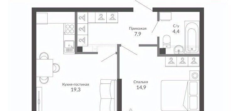 квартира г Новороссийск р-н Центральный ул Куникова 47г ЖК Облака 2 фото 2